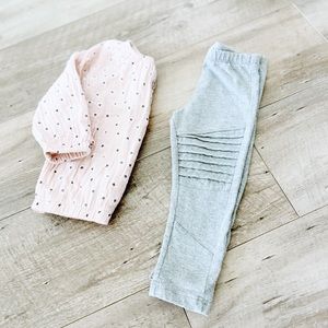 🎉 5/$20 Jessica Simpson Baby Floral Top w/ Gray Leggings 18 Months